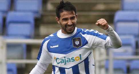 El onubense celebra uno de sus 15 goles. El onubense celebra uno de sus 15 goles.