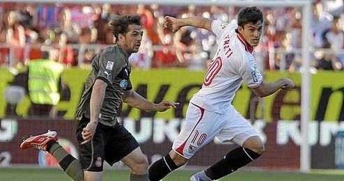 Perotti en el partido contra el Espanyol de la pasada jornada. Perotti en el partido contra el Espanyol de la pasada jornada.