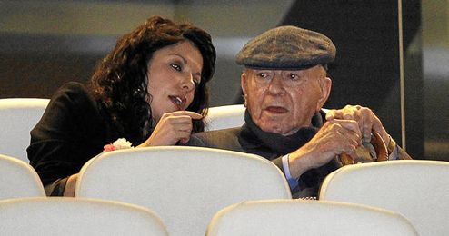 Alfredo Di Stefano en el palco del Santiago Bernabéu. Alfredo Di Stefano en el palco del Santiago Bernabéu.