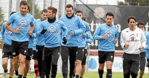 La plantilla del Celta se ejercita durante un entrenamiento de esta semana. La plantilla del Celta se ejercita durante un entrenamiento de esta semana.