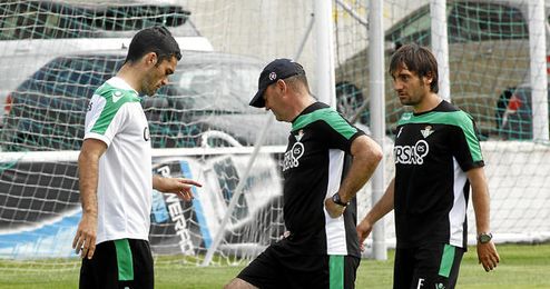 Mel junto a Jorge Molina en un entrenamiento. Mel junto a Jorge Molina en un entrenamiento.