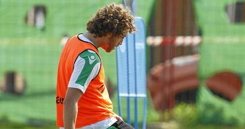 Cañas durante la sesión de entrenamiento del Betis. Cañas durante la sesión de entrenamiento del Betis.