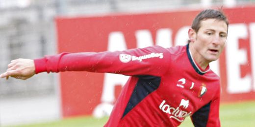Rubén durante un entrenamiento con Osasuna. Rubén durante un entrenamiento con Osasuna.