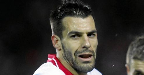 Álvaro Negredo se ha mostrado visiblemente molesto tras la derrota. Álvaro Negredo se ha mostrado visiblemente molesto tras la derrota.