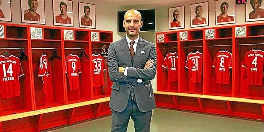 Guardiola en el vestuario de su nuevo equipo. Guardiola en el vestuario de su nuevo equipo.