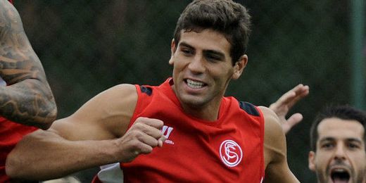 El argentino Federico Fazio durante un entrenamiento del Sevilla. El argentino Federico Fazio durante un entrenamiento del Sevilla.