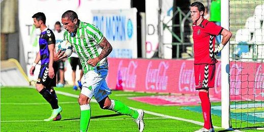 Braian celebra uno de los goles anotados esta temporada como jugador bético. Braian celebra uno de los goles anotados esta temporada como jugador bético.