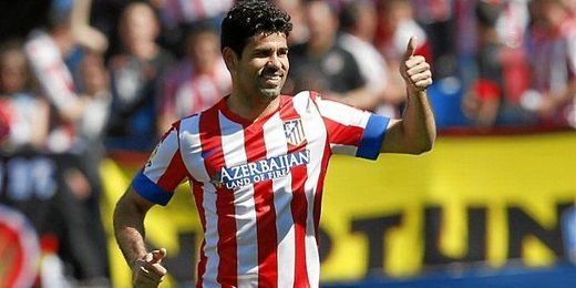 Diego Costa celebra uno de los tantos logrados con el At. Madrid Diego Costa celebra uno de los tantos logrados con el At. Madrid