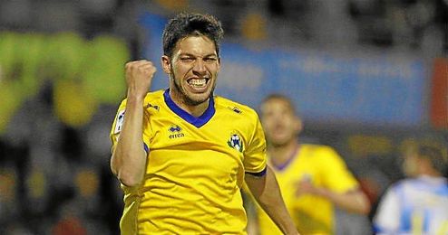 Dani Pacheco celebra un gol con el Alcorcón. Dani Pacheco celebra un gol con el Alcorcón.