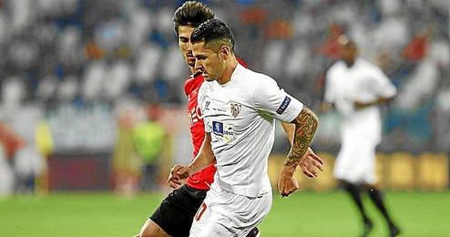 Vitolo, durante la final de la Europa League. Vitolo, durante la final de la Europa League.