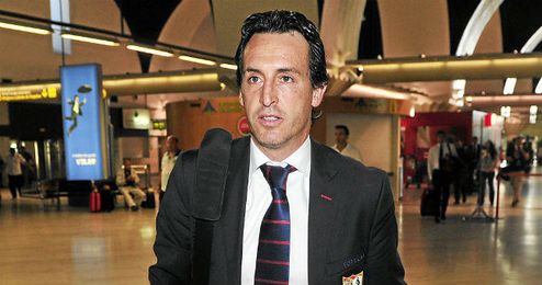 Unai Emery, en uno de los viajes con el Sevilla. Unai Emery, en uno de los viajes con el Sevilla.