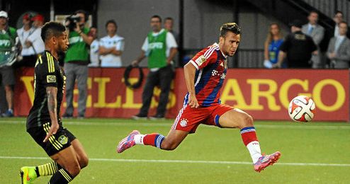 Juan Bernat durante un partido con su nuevo equipo Juan Bernat durante un partido con su nuevo equipo