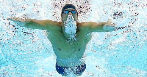 Michael Phelps durante la competición Michael Phelps durante la competición