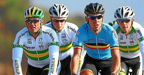Gilbert, de celeste, en el último Mundial celebrado en Ponferrada. Gilbert, de celeste, en el último Mundial celebrado en Ponferrada.