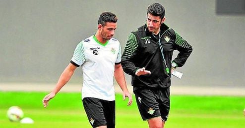 Castro y Velázquez durante un entrenamiento. Castro y Velázquez durante un entrenamiento.