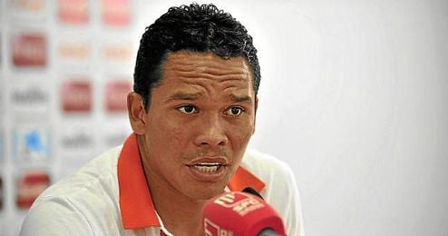 Carlos Bacca durante una rueda de prensa. Carlos Bacca durante una rueda de prensa.