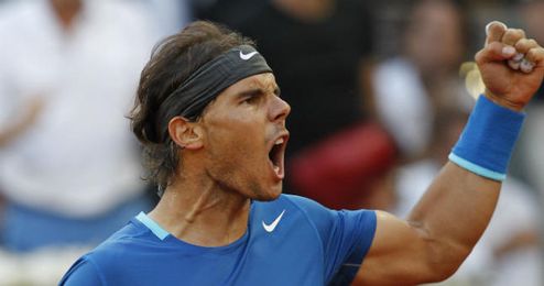 Nadal celebra un punto. Nadal celebra un punto.