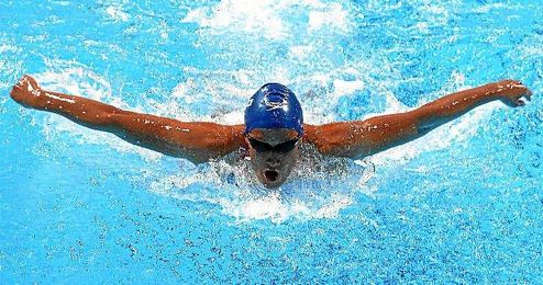Mireia Belmonte durante las semifinales de los 200 m. mariposa femeninos Mireia Belmonte durante las semifinales de los 200 m. mariposa femeninos