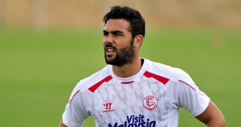 Iborra en un entrenamiento. Iborra en un entrenamiento.