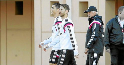 Sergio Ramos, en un entrenamiento. Sergio Ramos, en un entrenamiento.