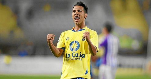 Jonathan Viera, celebra un gol durante su etapa en Las Palmas. Jonathan Viera, celebra un gol durante su etapa en Las Palmas.