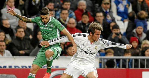 Coentrao en uno de los partidos disputados con el Real Madrid. Coentrao en uno de los partidos disputados con el Real Madrid.