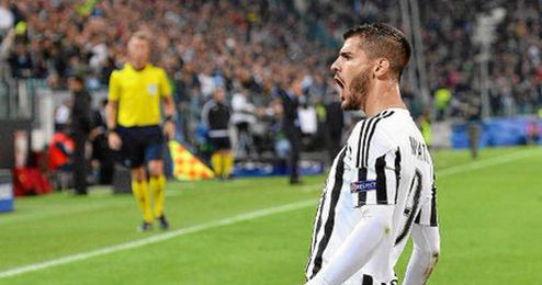 Álvaro Morata celebrando el gol con la Juventus Álvaro Morata celebrando el gol con la Juventus