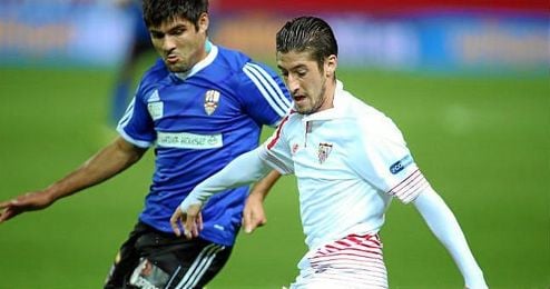 Escudero, en el partido ante el U.D. Logroñés. Escudero, en el partido ante el U.D. Logroñés.