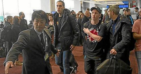Messi, en el aeropuerto de Tokio, donde vivió en incidente. Messi, en el aeropuerto de Tokio, donde vivió en incidente.