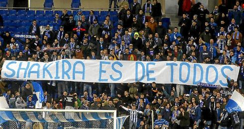 Pancarta mostrada en Cornellà por la afición del Espanyol. Pancarta mostrada en Cornellà por la afición del Espanyol.