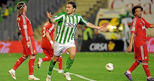 Jorge Molina celebra un gol ante el Real Madrid en la 11/12. Jorge Molina celebra un gol ante el Real Madrid en la 11/12.