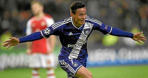 Andy Nájar celebra un gol con el Anderlecht. Andy Nájar celebra un gol con el Anderlecht.