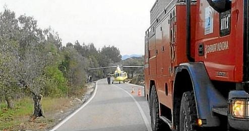 Imagen del lugar del accidente, kilómetro 35 de la CV-720. Imagen del lugar del accidente, kilómetro 35 de la CV-720.