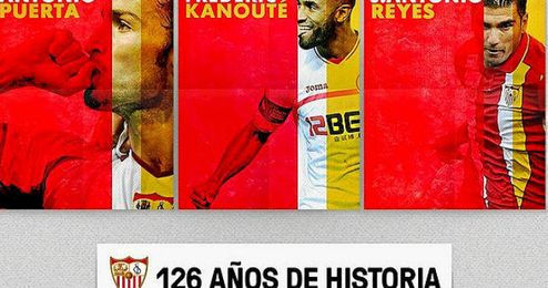 El tuit estaba acompañado por fotos de algunas leyendas sevillistas. El tuit estaba acompañado por fotos de algunas leyendas sevillistas.