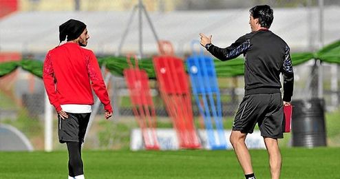 Diogo y Emery, en un entrenamiento. Diogo y Emery, en un entrenamiento.