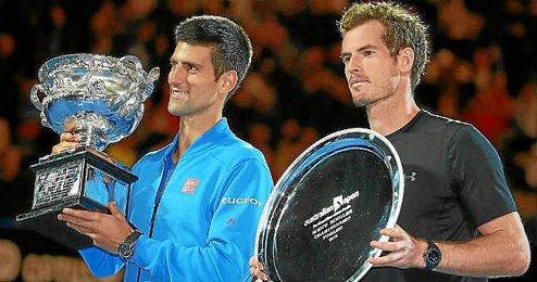 Djokovic y Murray, tras la final de Australia. Djokovic y Murray, tras la final de Australia.