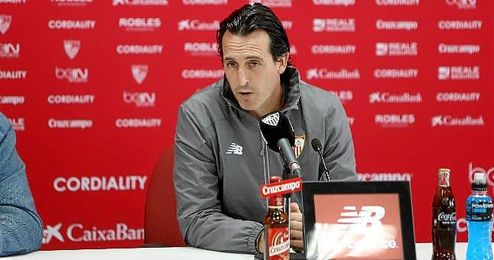 Emery, en sala de prensa. Emery, en sala de prensa.