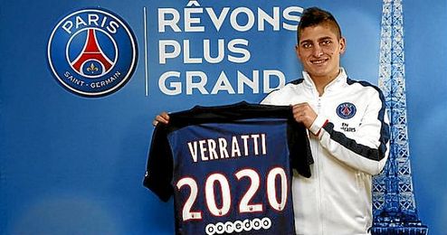 Marco Verratti, tras ampliar su contrato con el PSG. Marco Verratti, tras ampliar su contrato con el PSG.