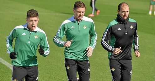 Joaquín, en la sesión de hoy en la ciudad deportiva. Joaquín, en la sesión de hoy en la ciudad deportiva.