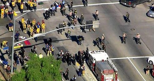 Imágenes aéreas del lugar de los hechos de San Bernardino. Imágenes aéreas del lugar de los hechos de San Bernardino.
