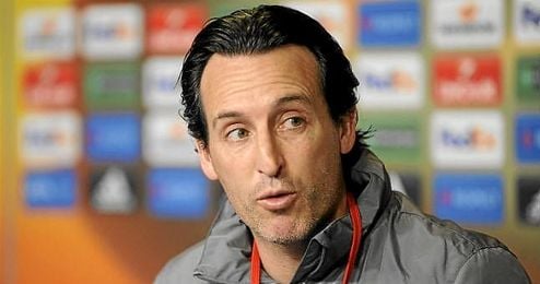 Unai Emery, en sala de prensa previa al entrenamiento en Molde. Unai Emery, en sala de prensa previa al entrenamiento en Molde.