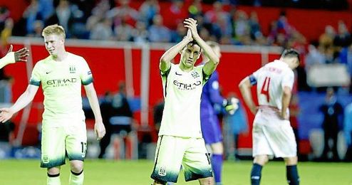 Jesús Navas, en el partido contra el Sevilla de esta temporada. Jesús Navas, en el partido contra el Sevilla de esta temporada.