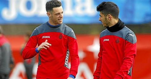 Burgui, con Asensio, en una sesión de entrenamientos. Burgui, con Asensio, en una sesión de entrenamientos.