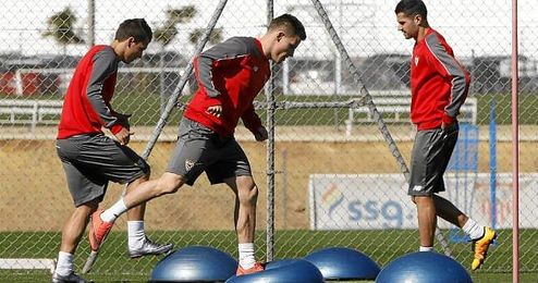 Imagen del entrenamiento de este martes. Imagen del entrenamiento de este martes.