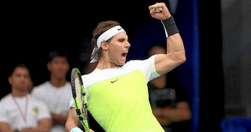 En la imagen, Rafa Nadal celebrando la consecución de un punto. En la imagen, Rafa Nadal celebrando la consecución de un punto.