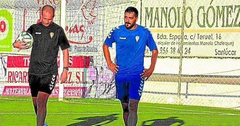 Rubén Domínguez junto a Dani Güiza. Rubén Domínguez junto a Dani Güiza.