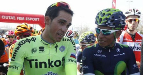 Contador y Quintana lucha por la carrera. Contador y Quintana lucha por la carrera.