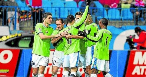 Rubén Castro celebra su único gol al Atlético. Rubén Castro celebra su único gol al Atlético.