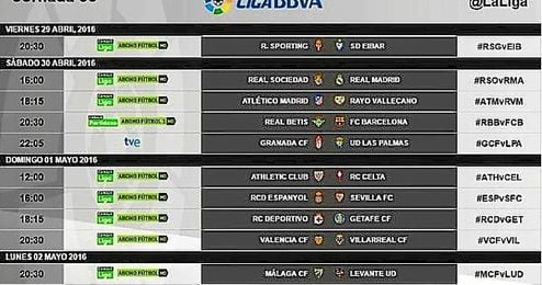 Barcelona, Atlético y Real Madrid jugarán el sábado 30 de abril Barcelona, Atlético y Real Madrid jugarán el sábado 30 de abril