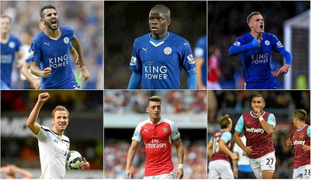 Mahrez, Kante, Vardy, Kane, Ozil y Payet. Mahrez, Kante, Vardy, Kane, Ozil y Payet.